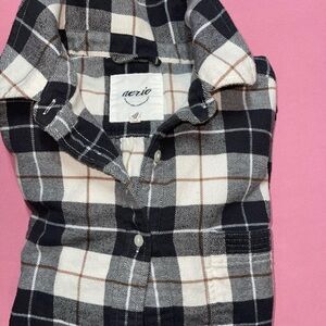 Aerie Black and White flannel Shirt